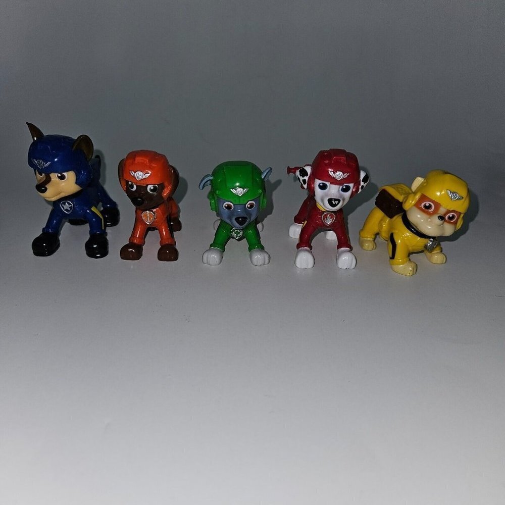5 PAW Patrol Air Pup Buddies Dog Figures Lot Chase Marshall Zuma Rocky Rubble